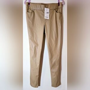 Gloria Vanderbilt Tan Pleather Pants, Size 4 or 6